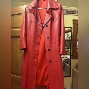 Red leather coat - tailor-made